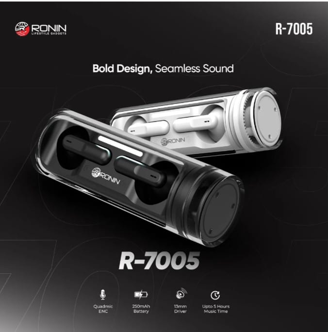 Ronin R-7005 Unique Cylindrical Design Earpods 12 Month Warranty