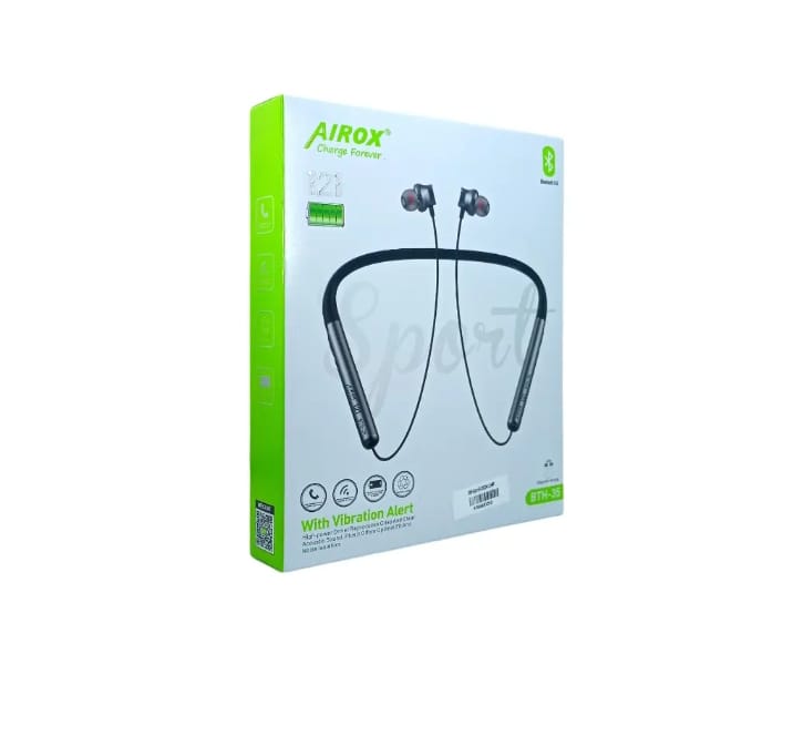 Airox I2I Sports Bluetooth Neckband BTH-35 24 hour Battery Timing 6 Month warranty