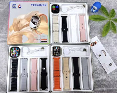 T20 Ultra 2 Smartwatch with 4 Straps Amoled Display