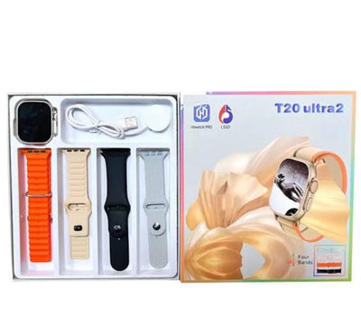 T20 Ultra 2 Smartwatch with 4 Straps Amoled Display