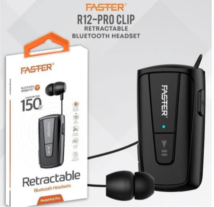 Faster R12 Pro Retractable Bluetooth Headset Enjoy crystal-clear calls