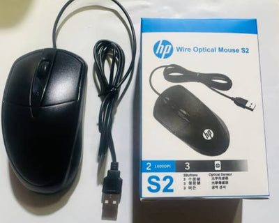 HP Wired Optical Mouse S2 High-Precision Optical Sensor