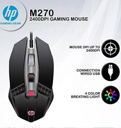 HP G270 Gaming Mouse 6 programmable buttons RGB lighting