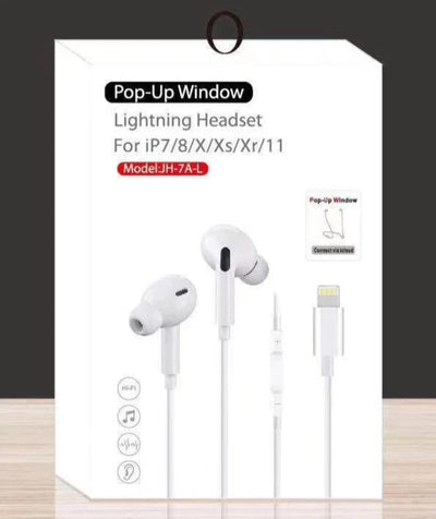 JH-7A-L Pop-Up window Lightning Headset for Each Iphone