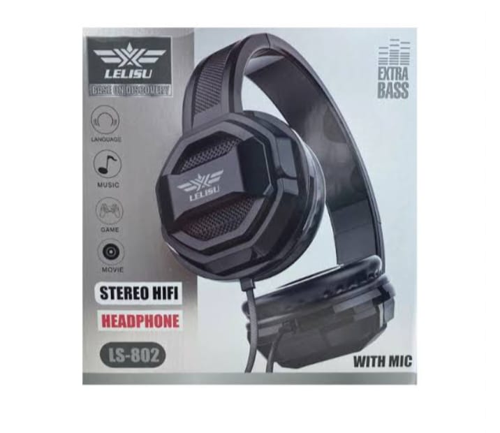 Lelisu LS-802 Wired Headphones Perfect for Music Lovers, Gamers