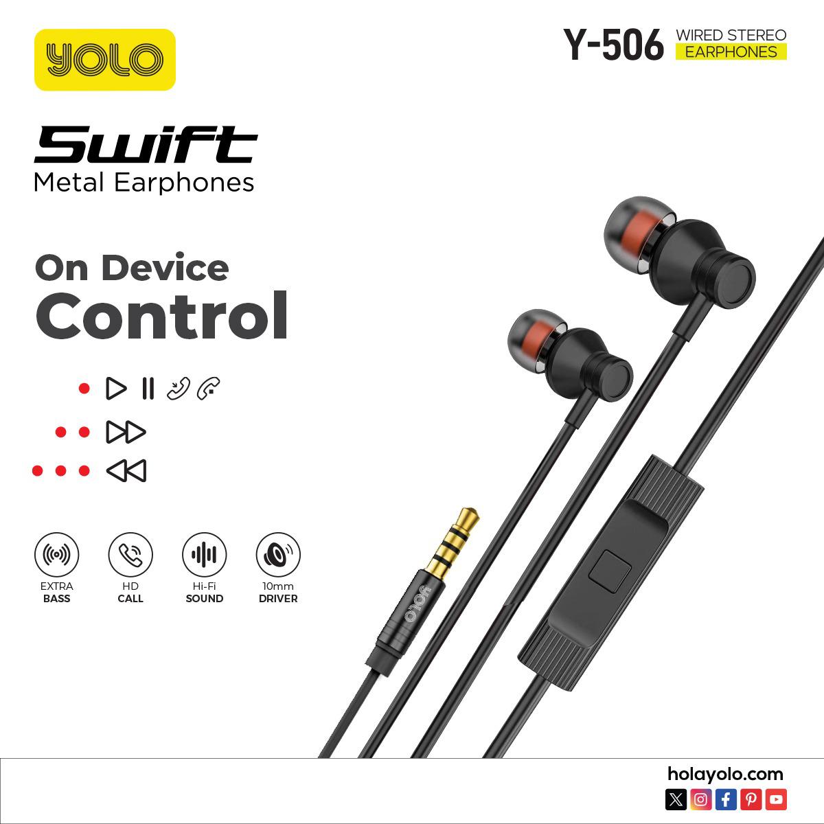 Yolo Swift Metal Earphones Y-506