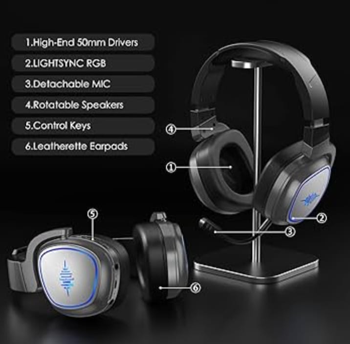 G1P Gaming Headset Noise-Canceling Microphone With Powerful Bass