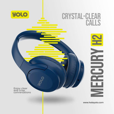 YOLO wireless headphones Mercury H2 Built-in Noise-Canceling 12 Month Warranty