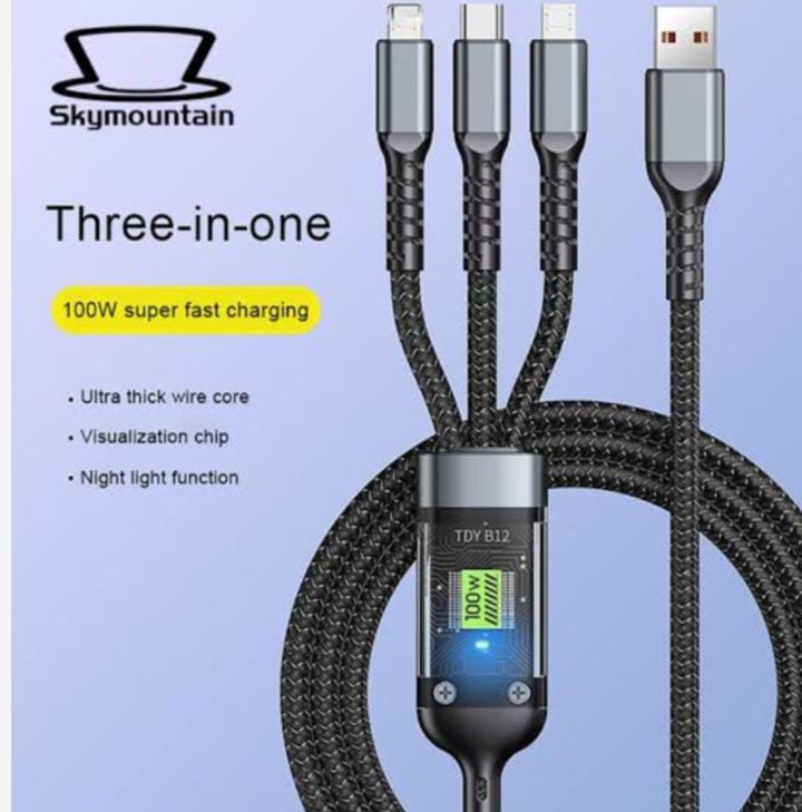 Faster 100W 3-in-1 Fast Charging Cable 12 Month Warranty