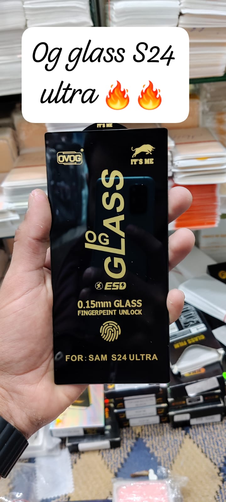 Samsung S24 Ultra OG Tempered Glass Protector Edge to Edge 9H Glass Fingre Print Working