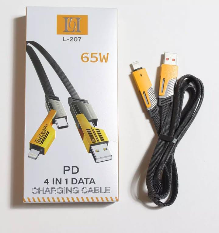 L-207 65W PD 4-in-1 Fast Charging & Data Cable